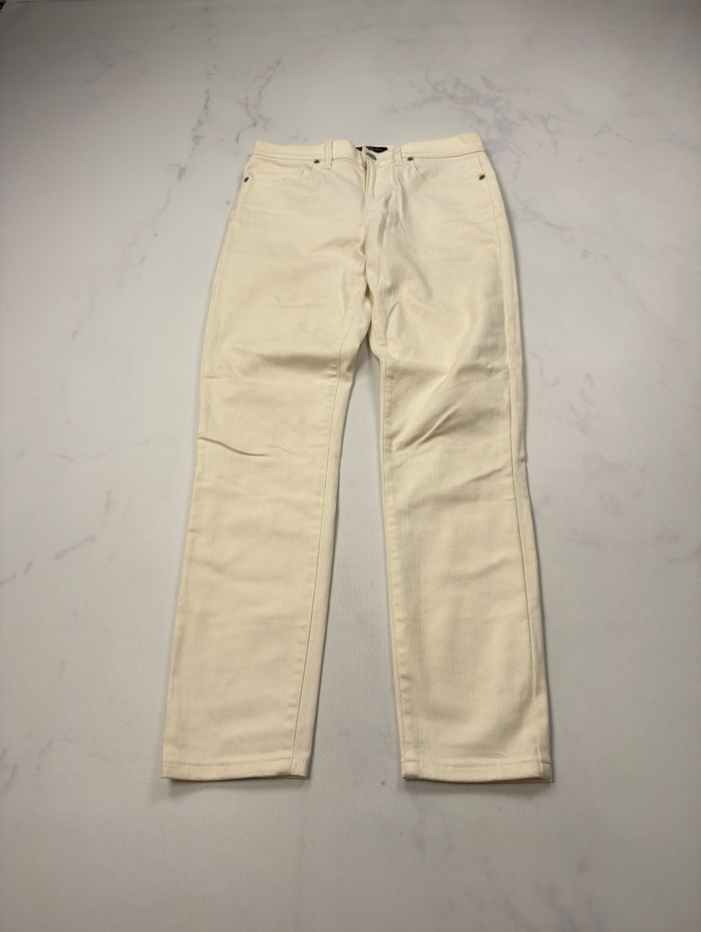Banana Republic Skinny Fit Jeans Cream 2010s Slim Fit - Womens 28 / 6R - Picture 1 of 4